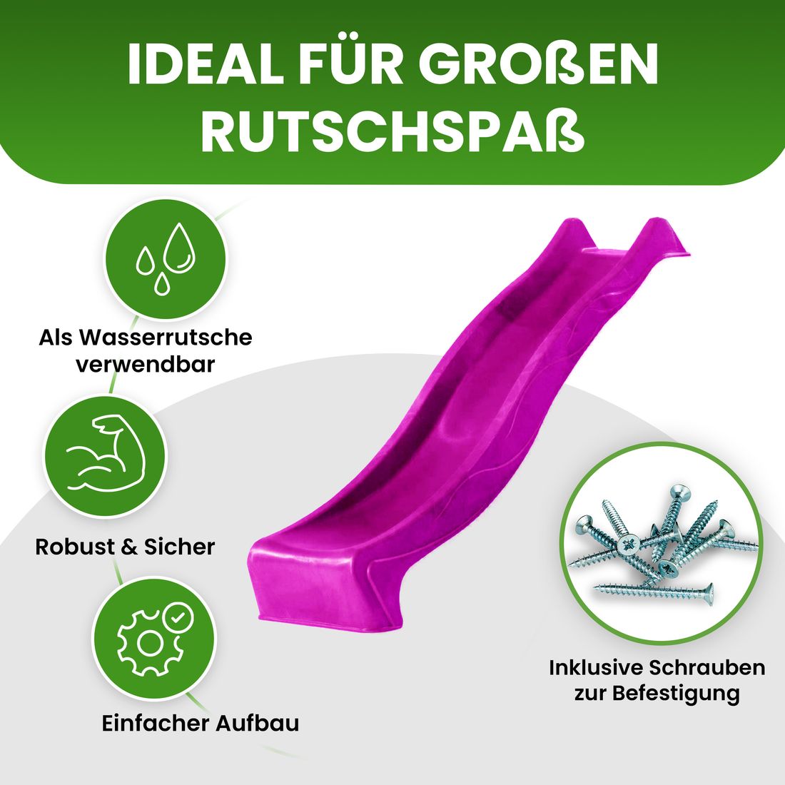 Wellenrutsche 290 cm Rutsche Anbaurutsche für den Garten