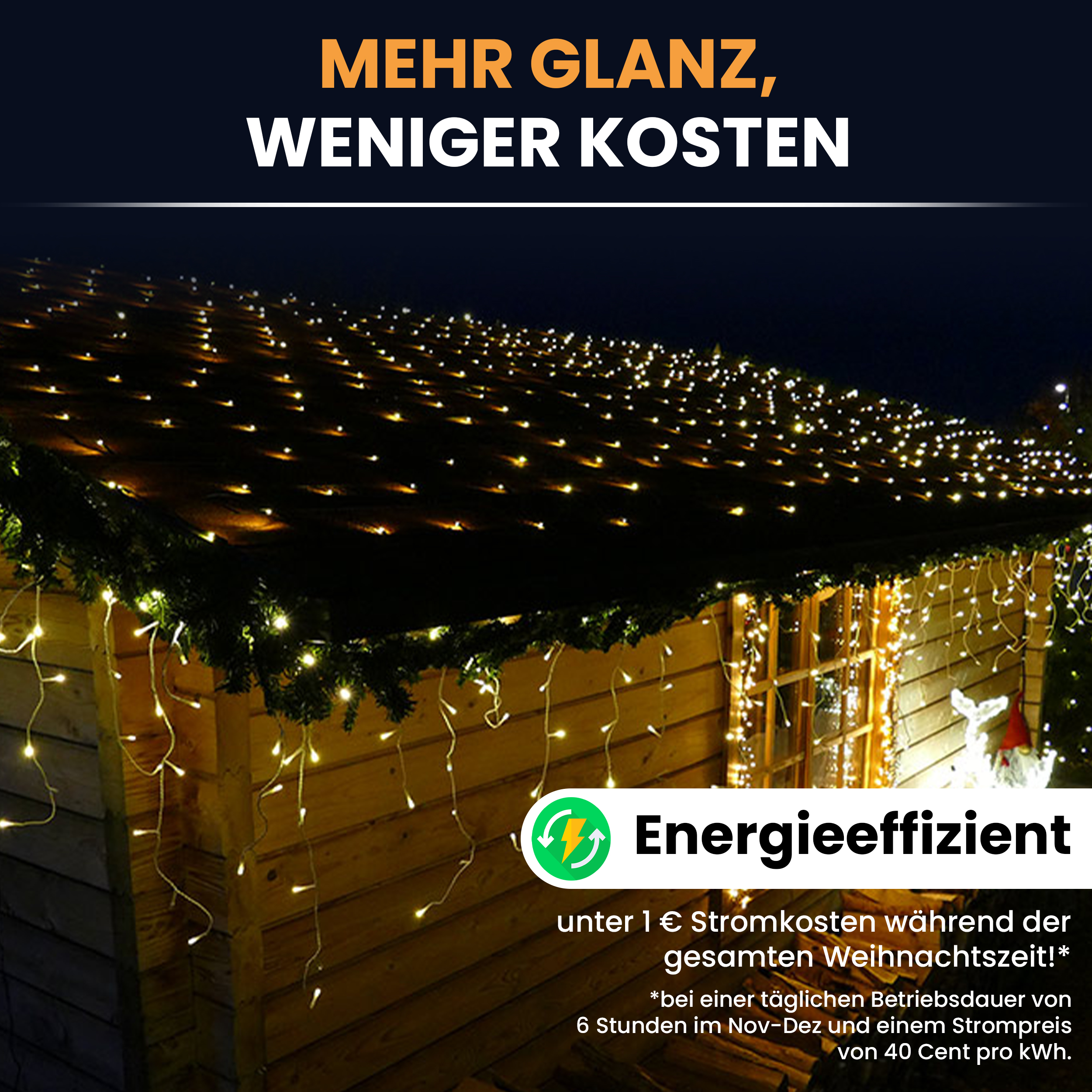 LED-Lichternetz 4×2 m warmweiß 180 LED