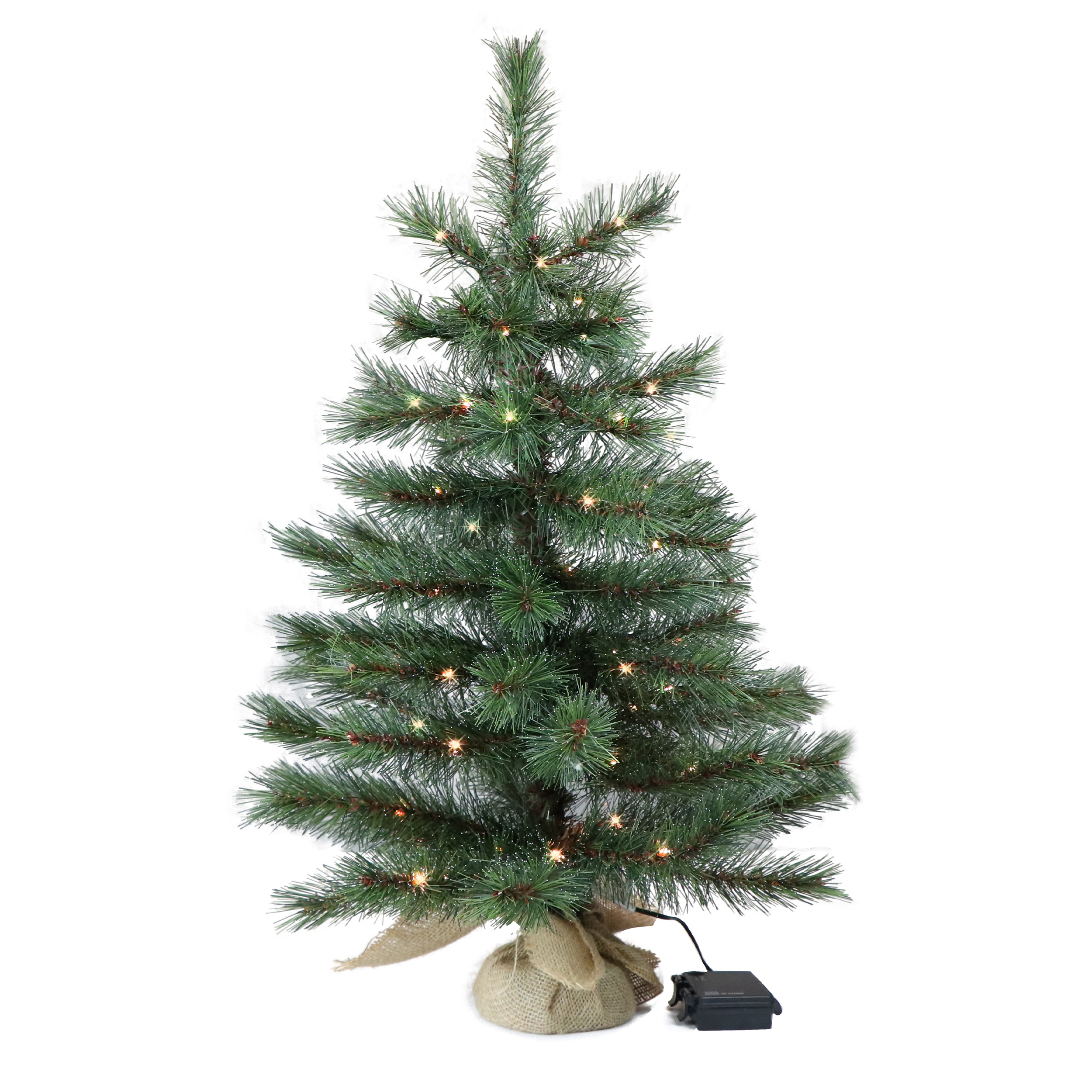 Künstlicher Weihnachtsbaum LED warmweiß 60 cm mit Frosteffekt – batteriebetrieben