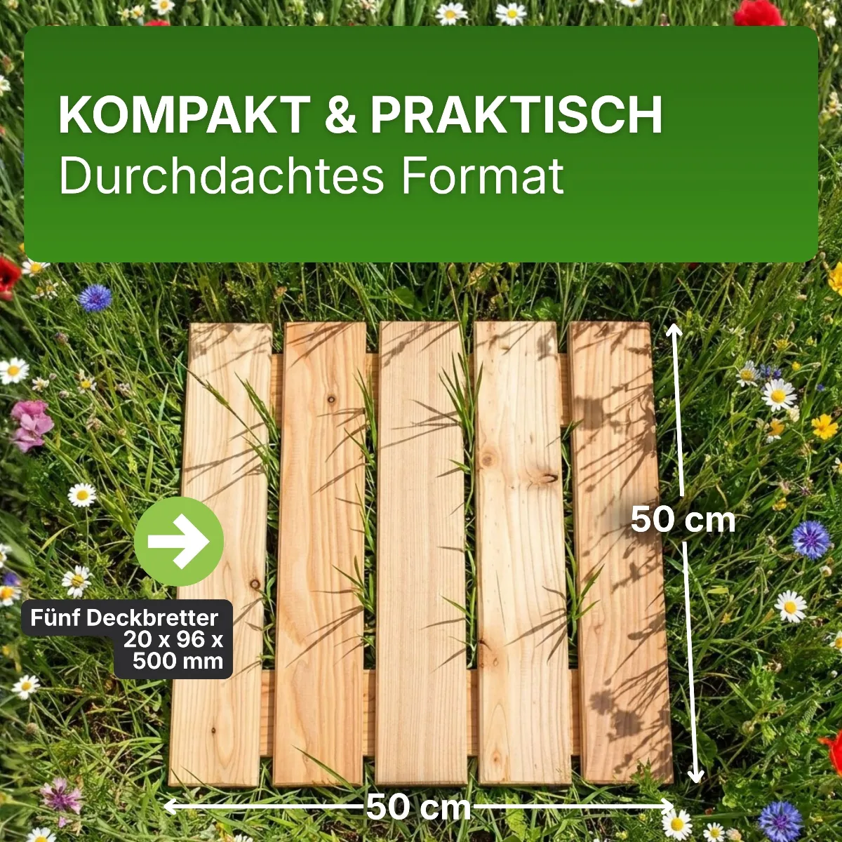 Holzfliese Lärche Natur glatt 50x50 cm Fliese Bodenfliese Terrassenfliese