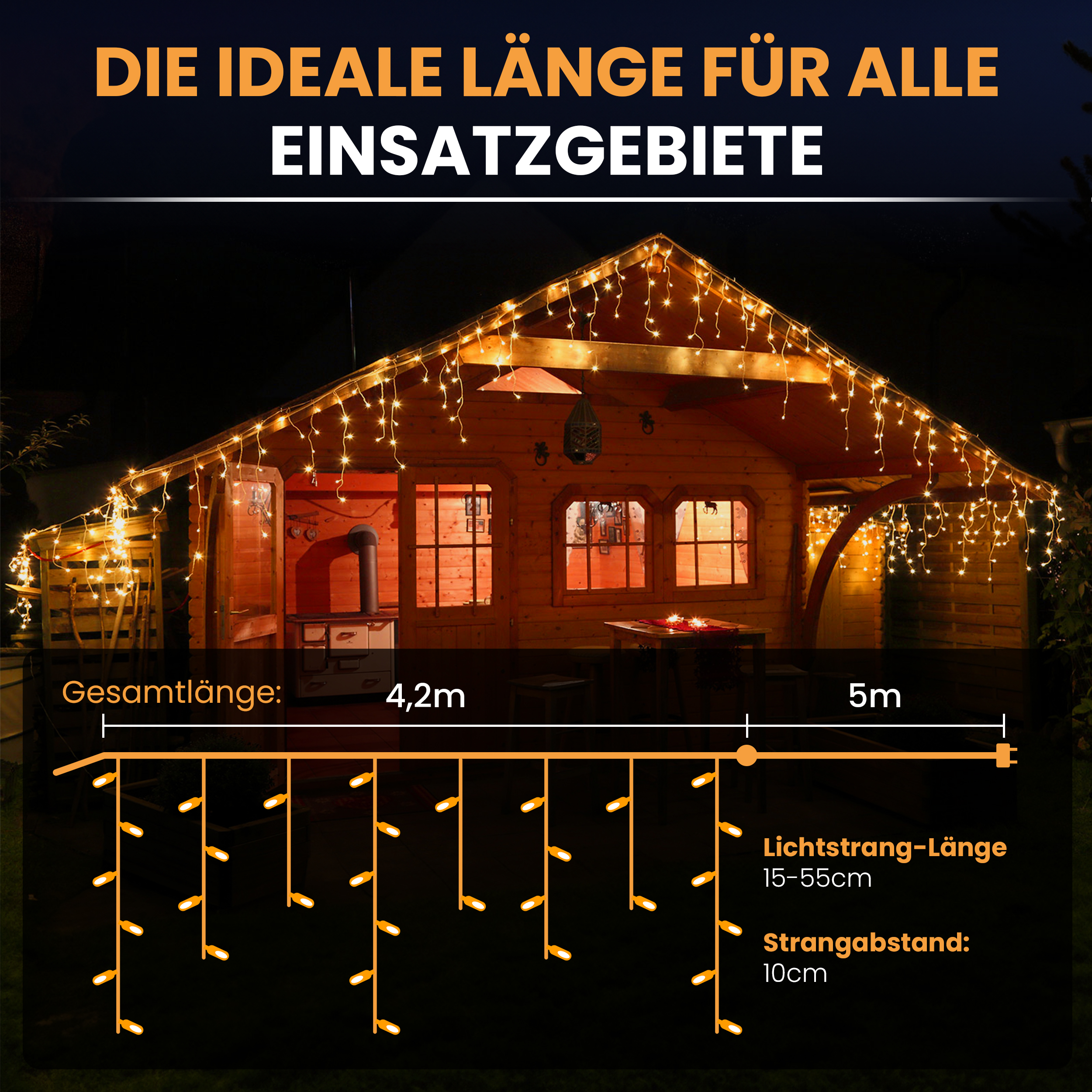 5_4-2mxlxMde073k3XA LED-Eisregen-Lichterkette LED Beleuchtung Lichterkette Eisregen