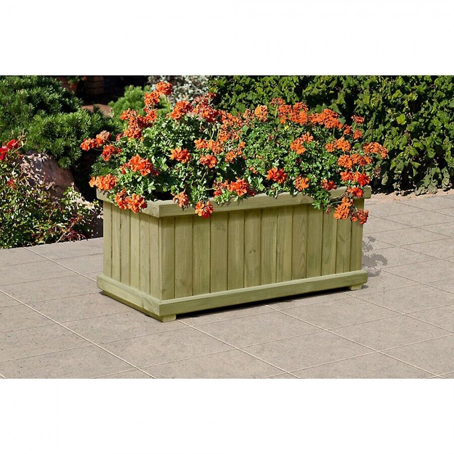 Pflanzkasten 80 x 40 x 34 cm aus Holz KDI rechteckig Pflanzkübel Blumenkasten