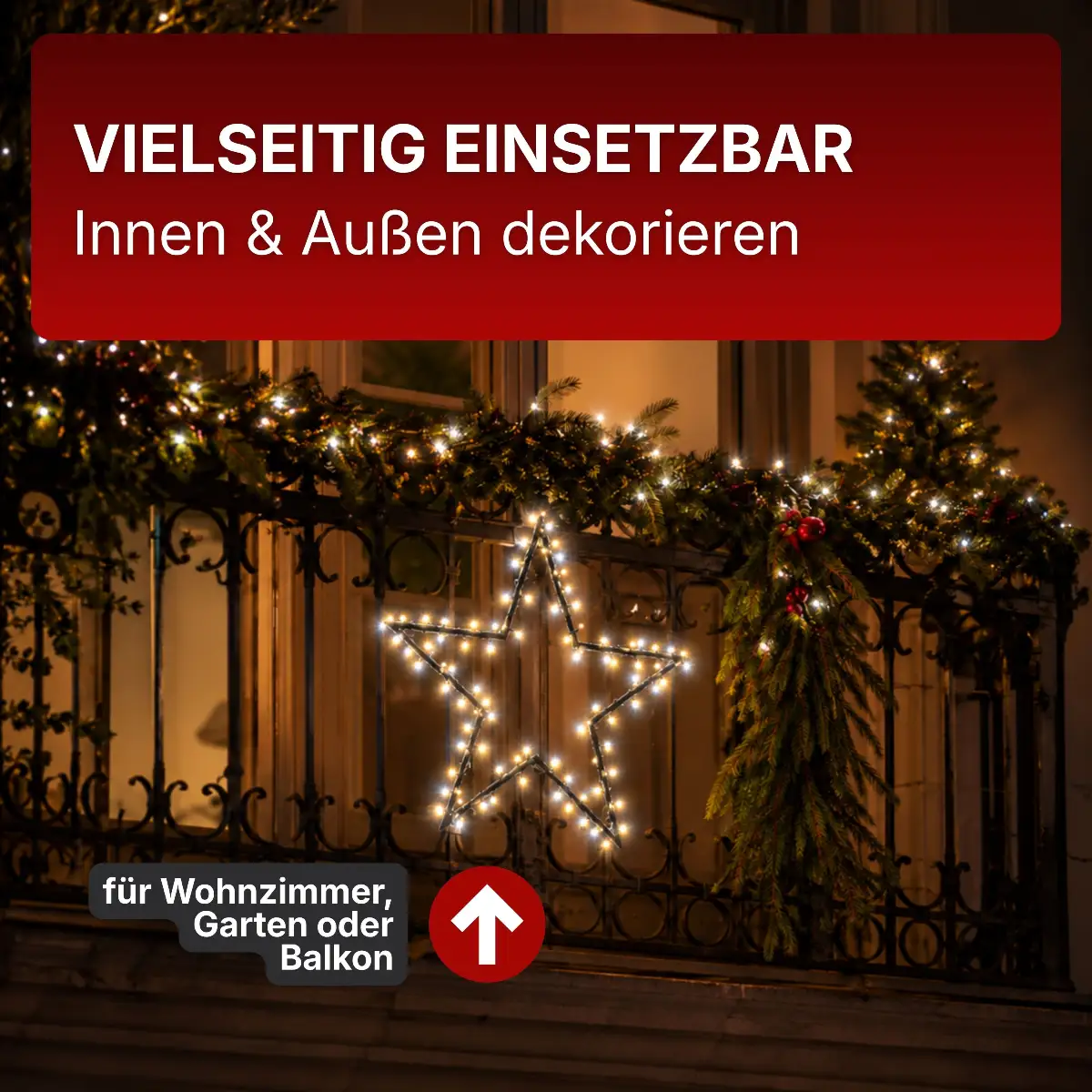 LED-Stern für Wohnzimmer, Garten & Balkon