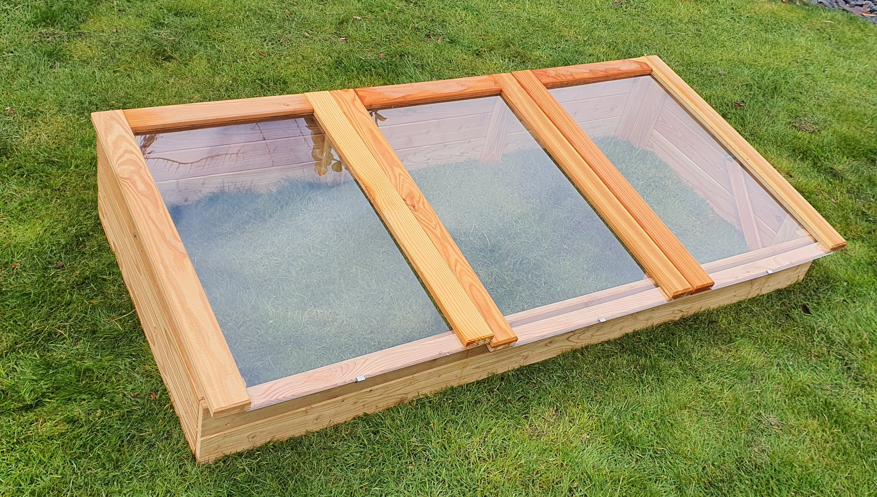 Frühbeet Kräuterbeet 180x80x21/30 cm aus Lärchenholz passend für Hochbeete