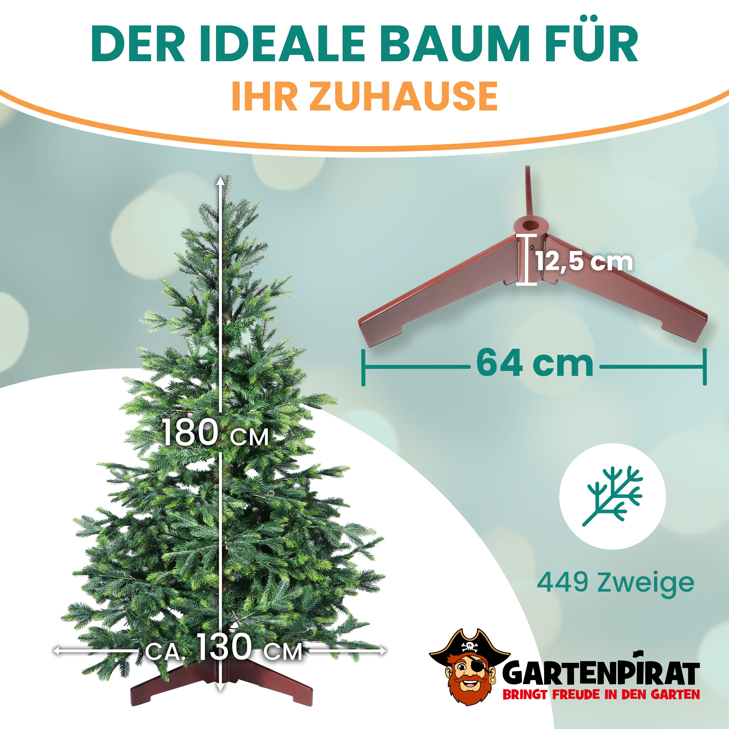 BonTree Fichte künstlicher Weihnachtsbaum ohne LED Christbaum Komfort Set