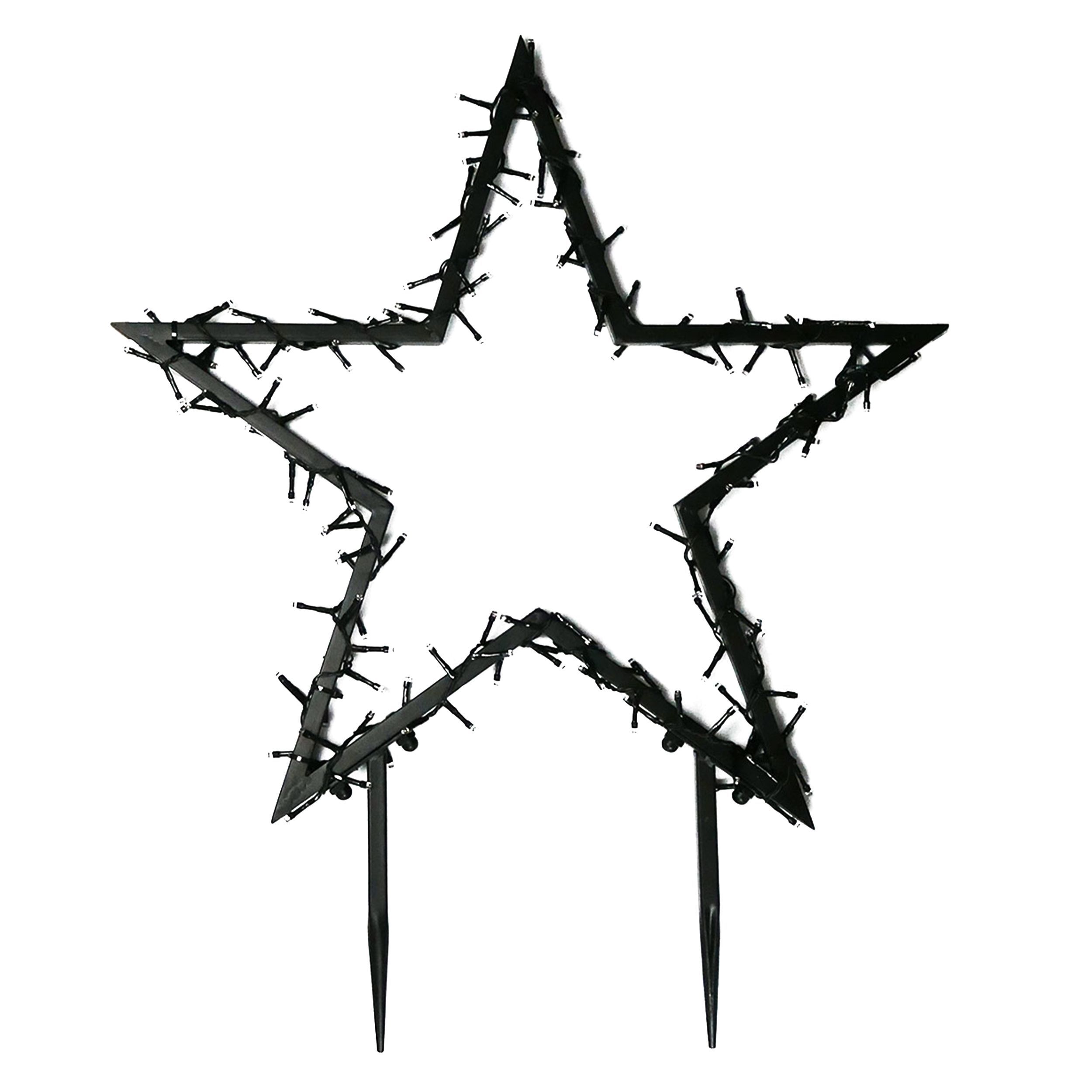 Gartenstern mit Erdspieß und LED Beleuchtung Weihnachtsstern