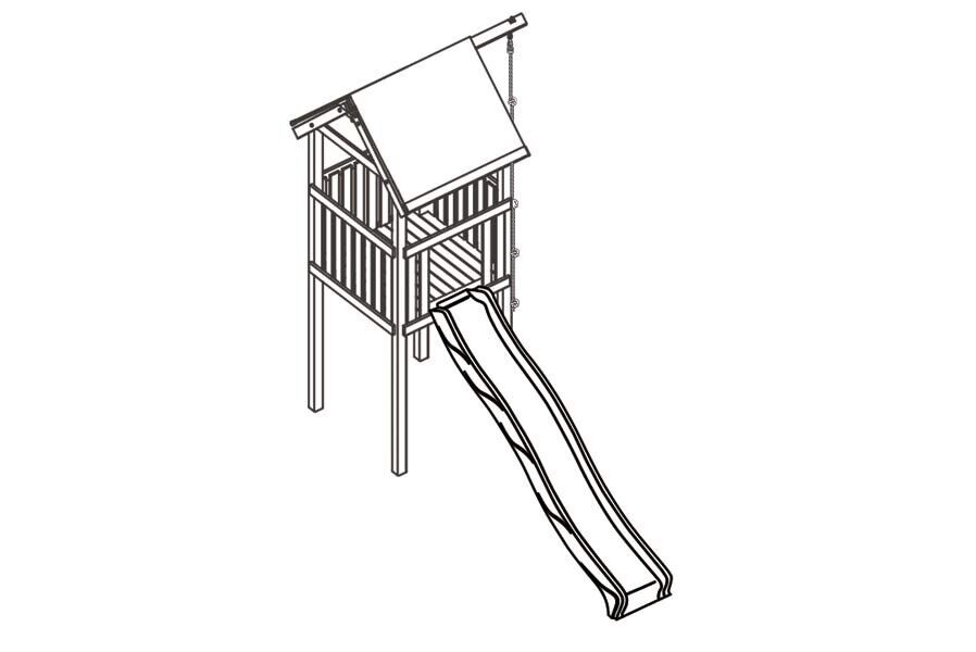 Spielturm Alto mit Sandkasten Höhe 350 cm Kletterturm für den Garten aus Holz 9x9 cm