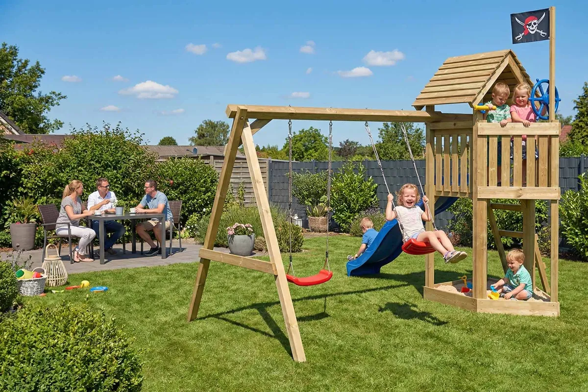 Spielturm Lina Fun mit Podest und Doppelschaukel