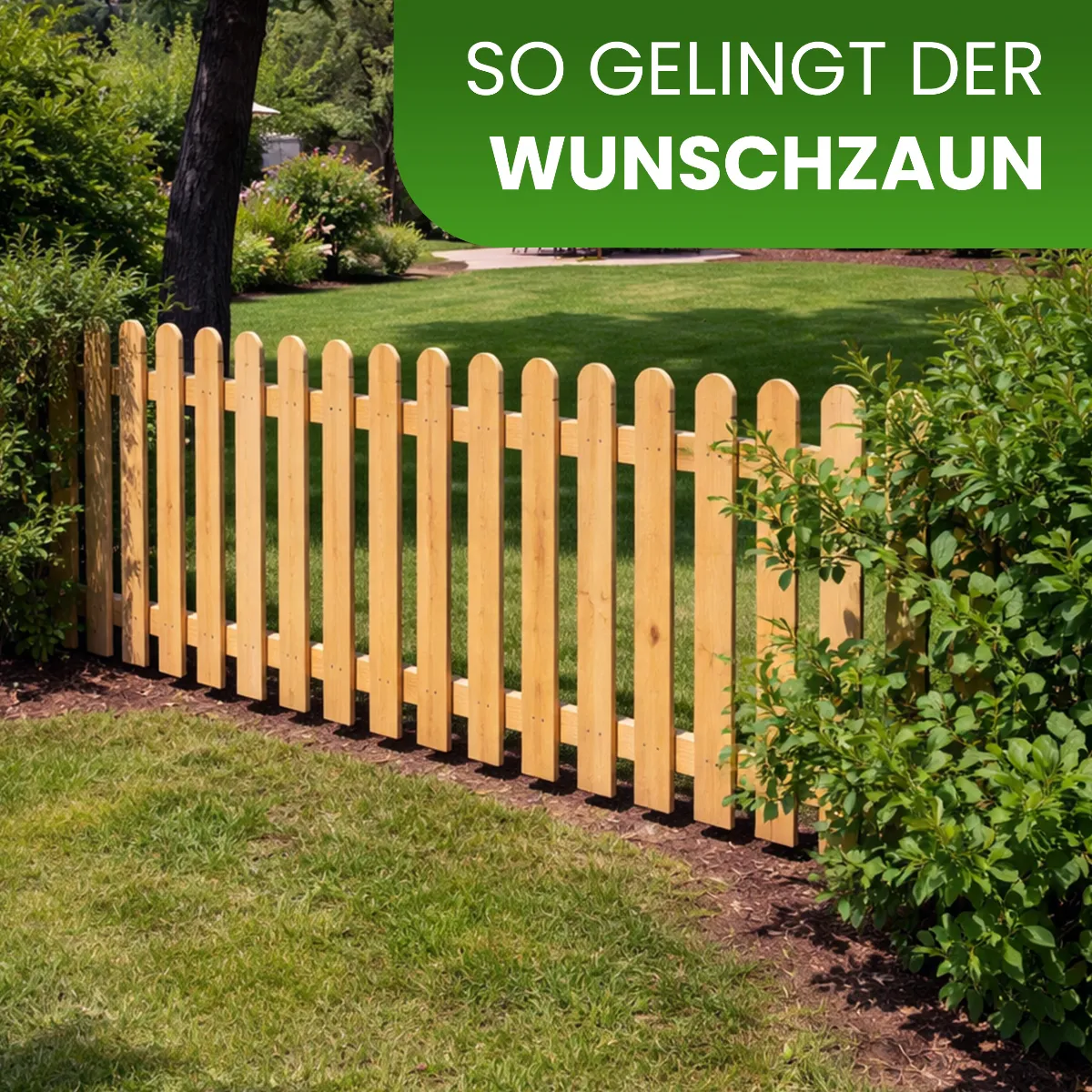 Holzpaket für Gartenzaun Lattenzaun inkl. Schrauben 180 cm breit Lärche natur Typ A 60 cm hoch
