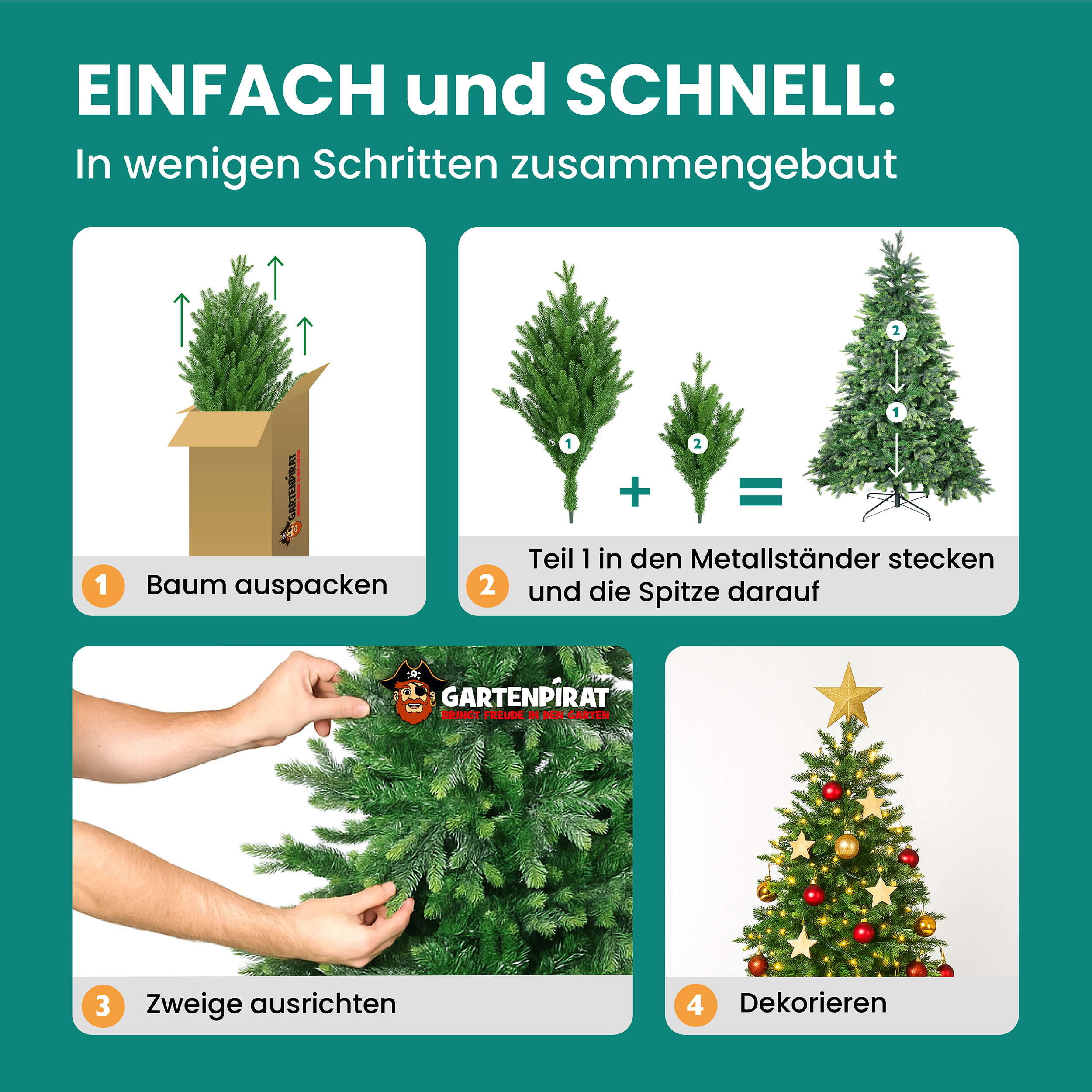 BonTree Tanne künstlicher Weihnachtsbaum ohne LED Christbaum BonTree Tanne künstlicher Weihnachtsbaum ohne LED Christbaum