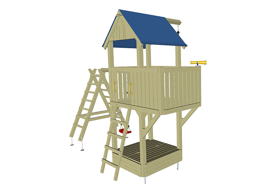 Spielturm Wikinger mit Schaukel