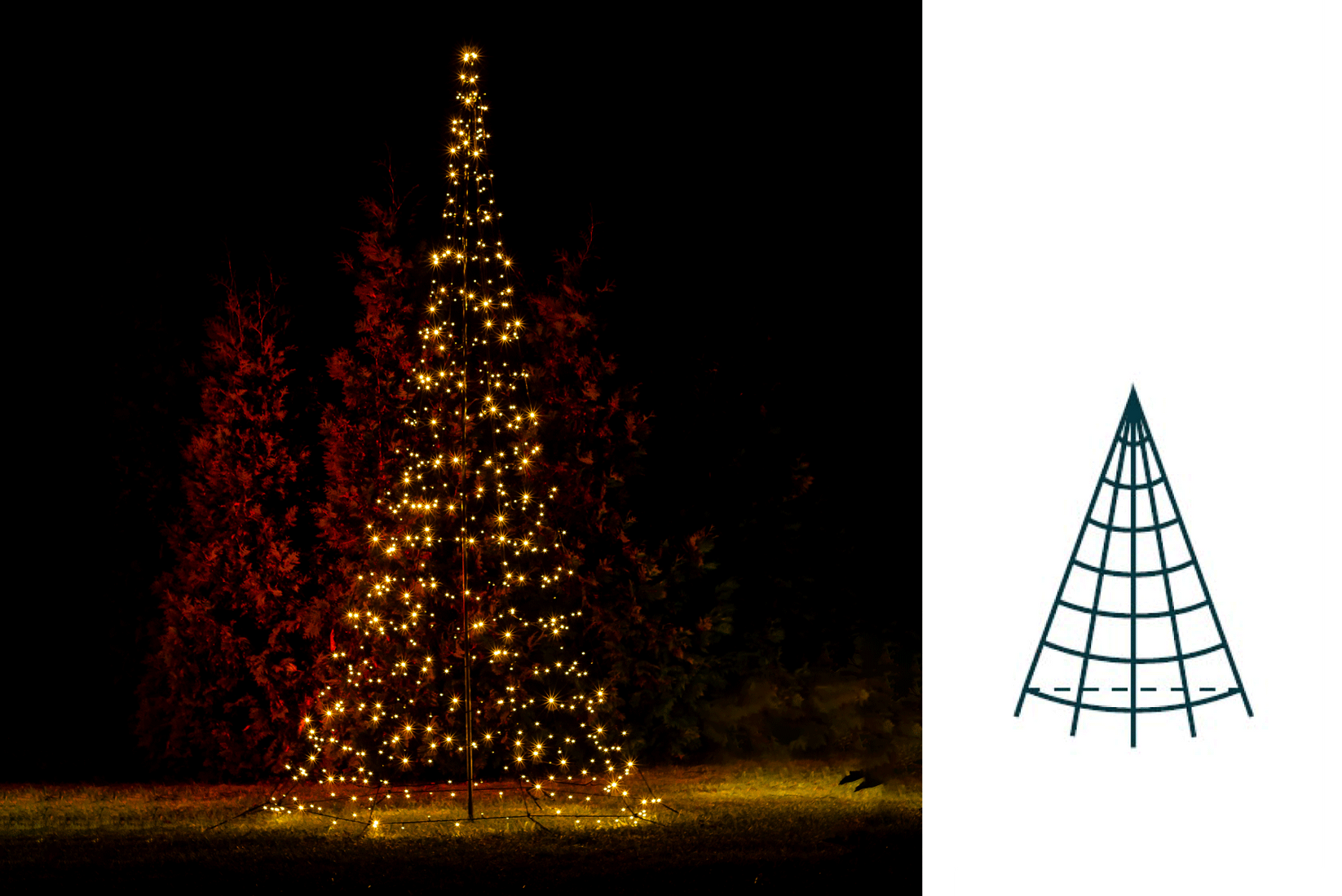 LED Tannenbaum mit 1600 LEDs warmweiß • Höhe 8 m • Flash