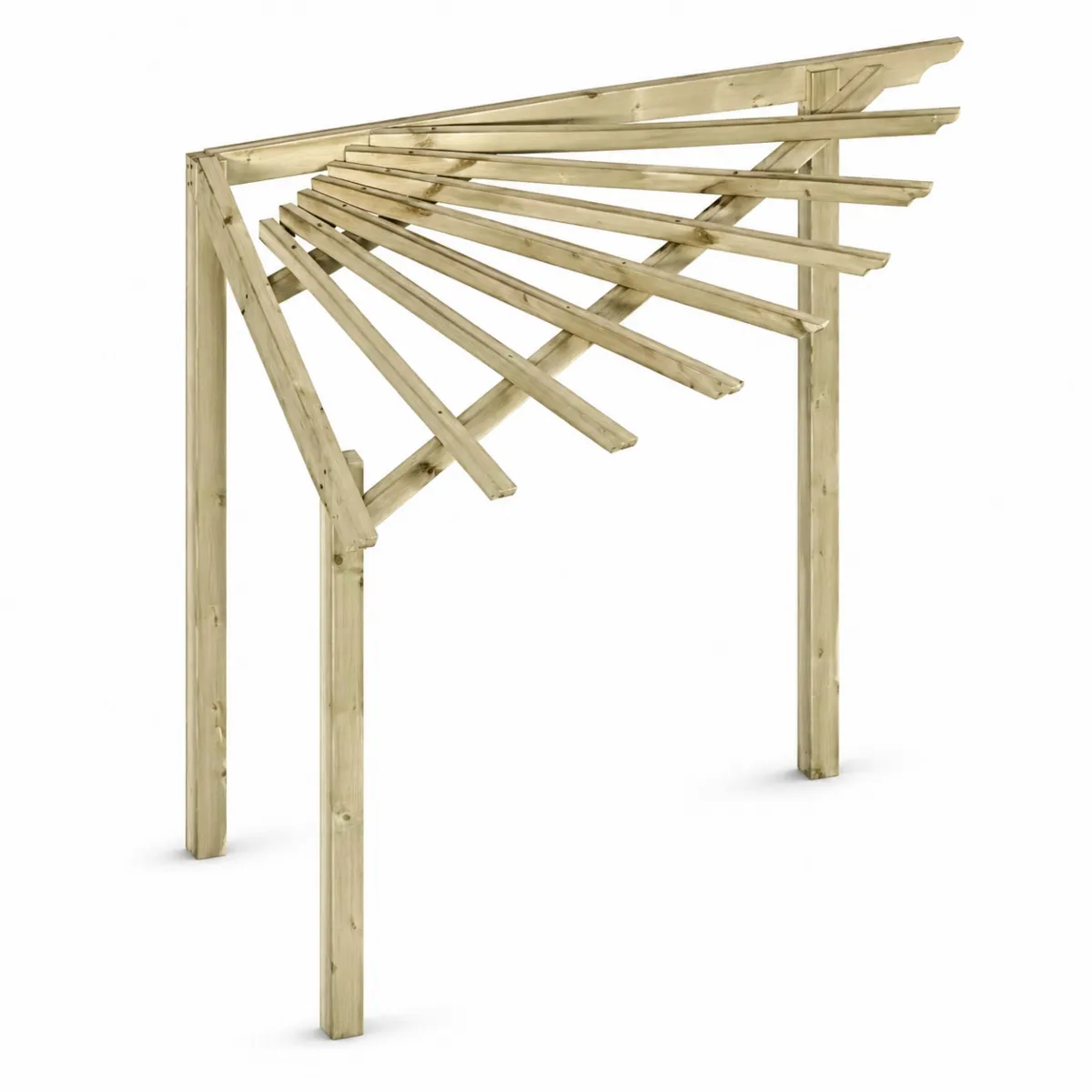 Eckpergola 240 x 240 x 220 cm Pergola aus Holz für Terrasse Gartenecke