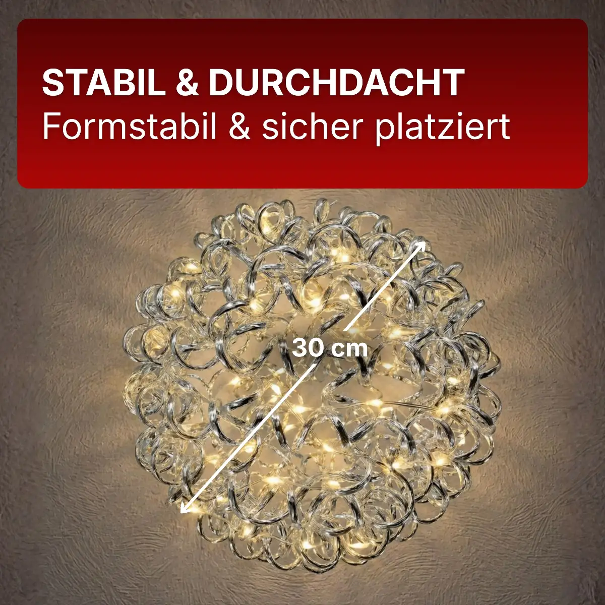 LED Drahtkugel 30 cm