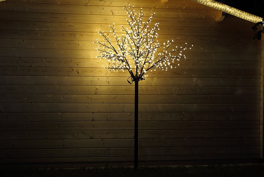 LED-Lichterbaum 250 cm mit beleuchteten Kirschblüten 600 LED warmweiß Kirschblütenbaum