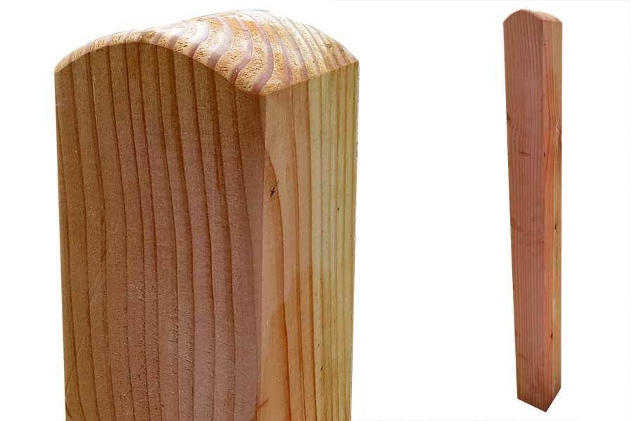 Zaunpfosten 9x9 cm aus Lärchenholz Kopf gerundet Zaunpfahl Zaun Lärche