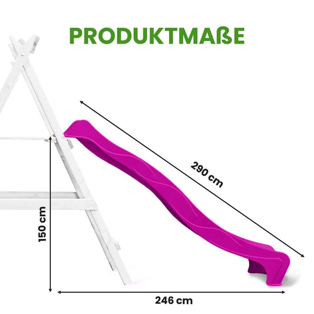 Wellenrutsche 290 cm Rutsche Anbaurutsche für den Garten