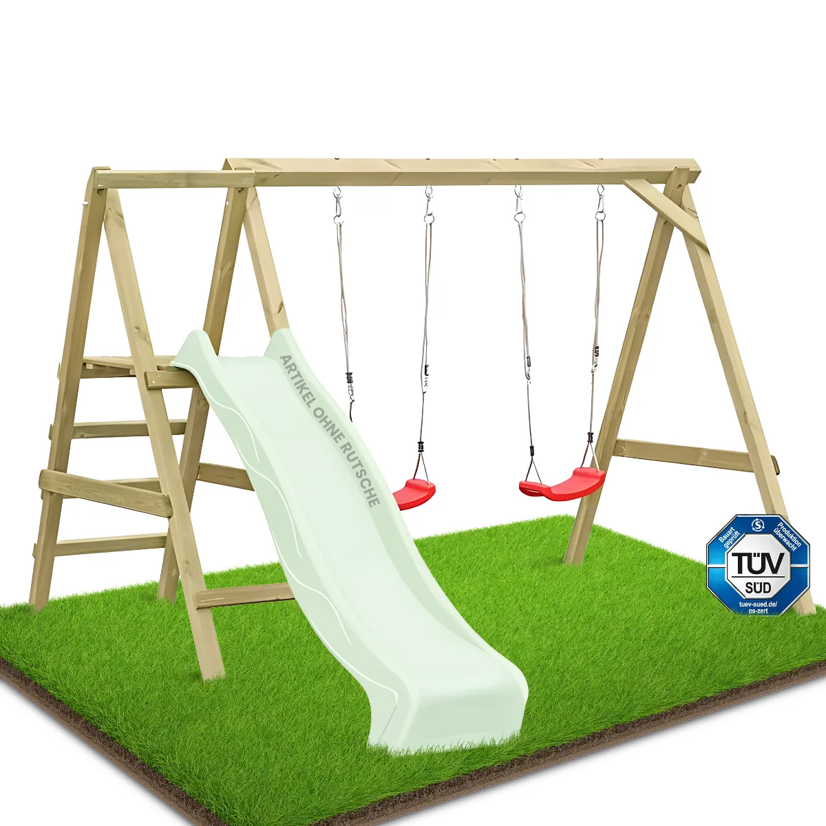 Gartenpirat Schaukelgerüst Typ 4.2 mit Doppelschaukel & Rutsche