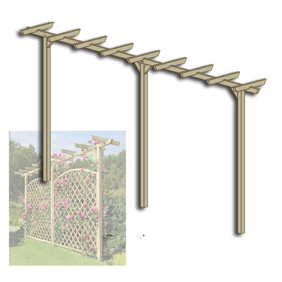 Pergola aus Holz 450 cm lang Torbogen Rankhilfe Rankgerüst Blumenbogen Spalier Rosenbogen
