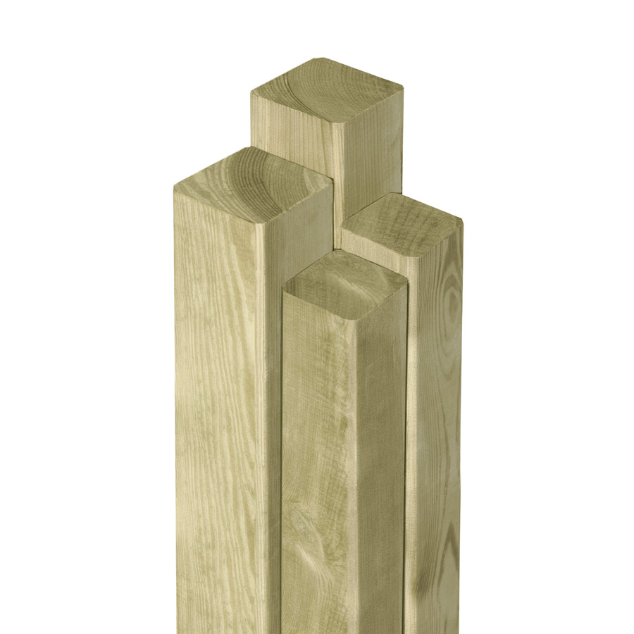 Holzpfosten 9x9 cm Vierkantpfosten aus Holz imprägniert (Kopf gekappt) 