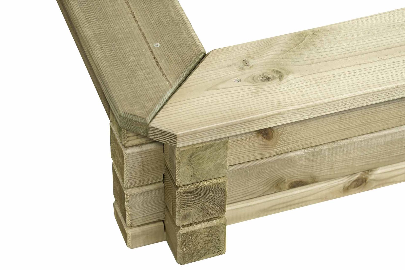 Sandkasten 180x180 cm aus Kantholz 7x7 cm TÜV geprüft