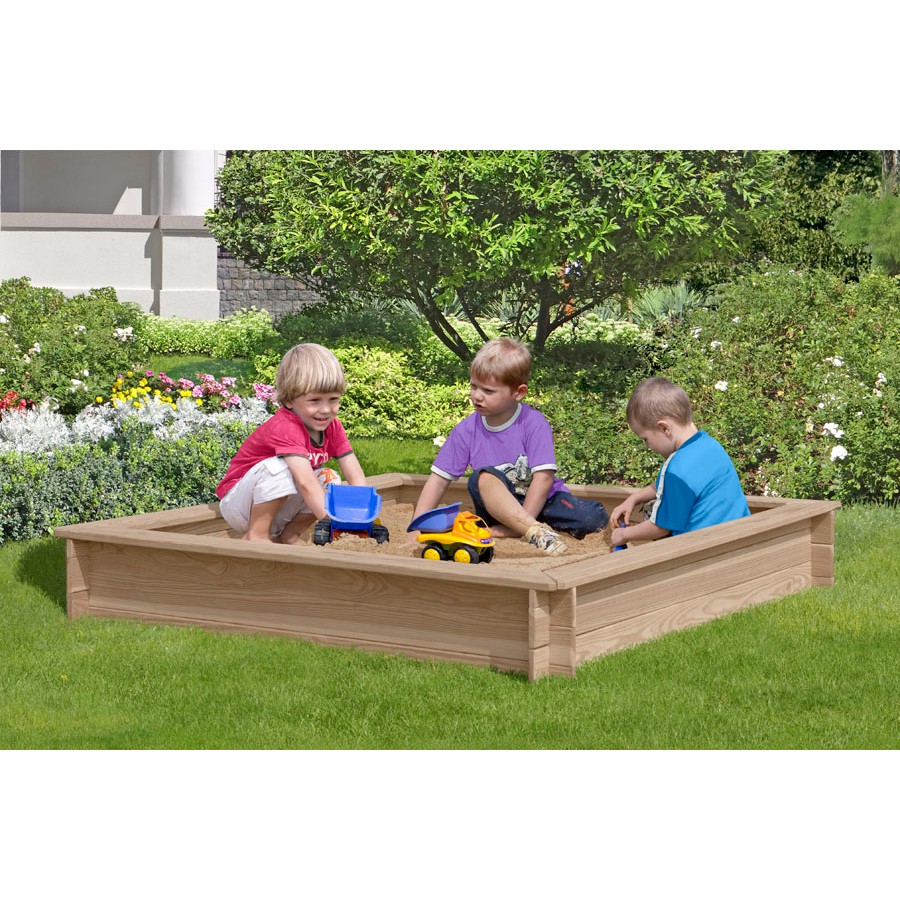 Holz-Sandkasten 150x150 cm aus Lärchenholz unbehandelt