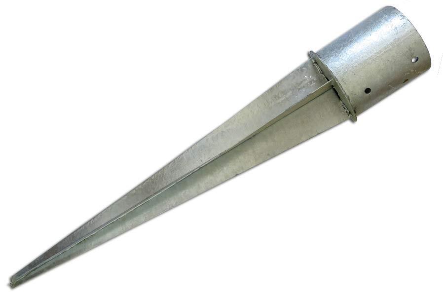 Einschlagbodenhülse rund Pfostenträger zum Einschlagen Bodenanker verzinkt für Pfosten