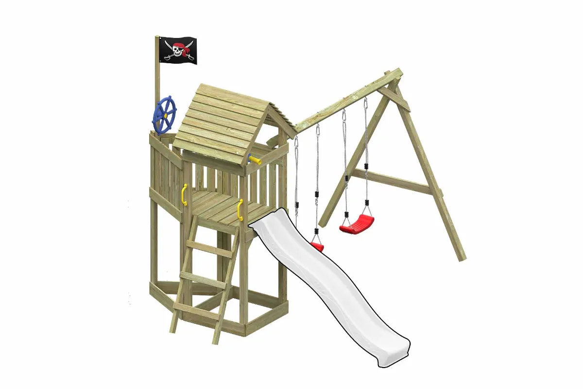 Spielturm Lina Fun mit Podest und Doppelschaukel