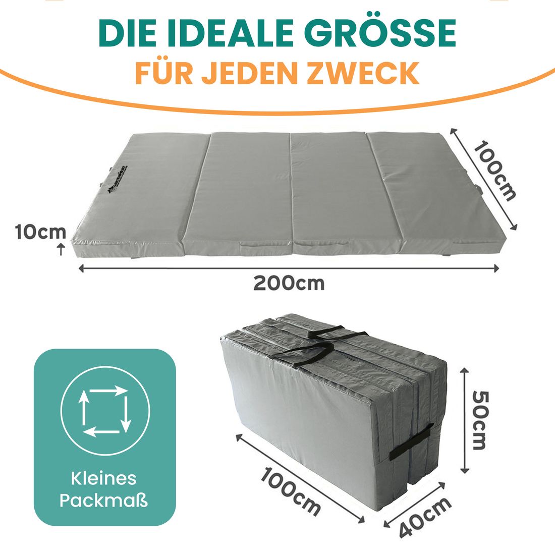 B-Ware Universal Bodenmatte 4-teilig 200x100x10 cm Bouldermatte Weichbodenmatte klappbar