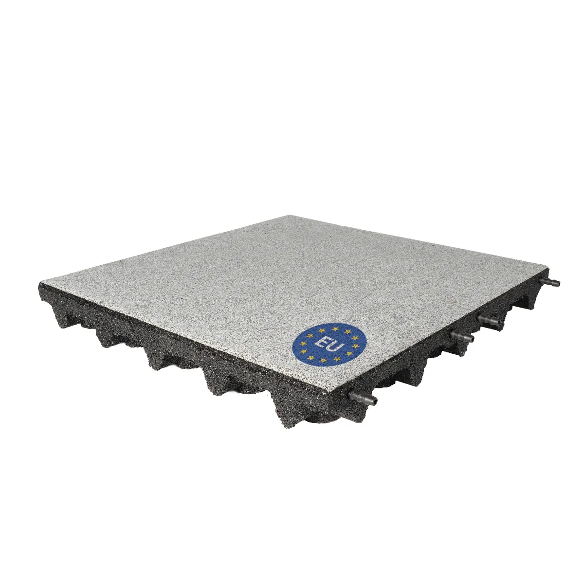 Fallschutzmatte 50x50 cm Steingrau 65 mm aus Gummi für Spielgeräte