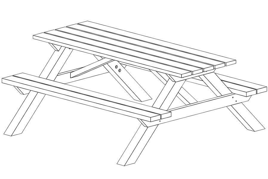 Picknicktisch aus Holz Tegernsee Festzeltgarnitur Gartentisch massiv Bierbank Garten