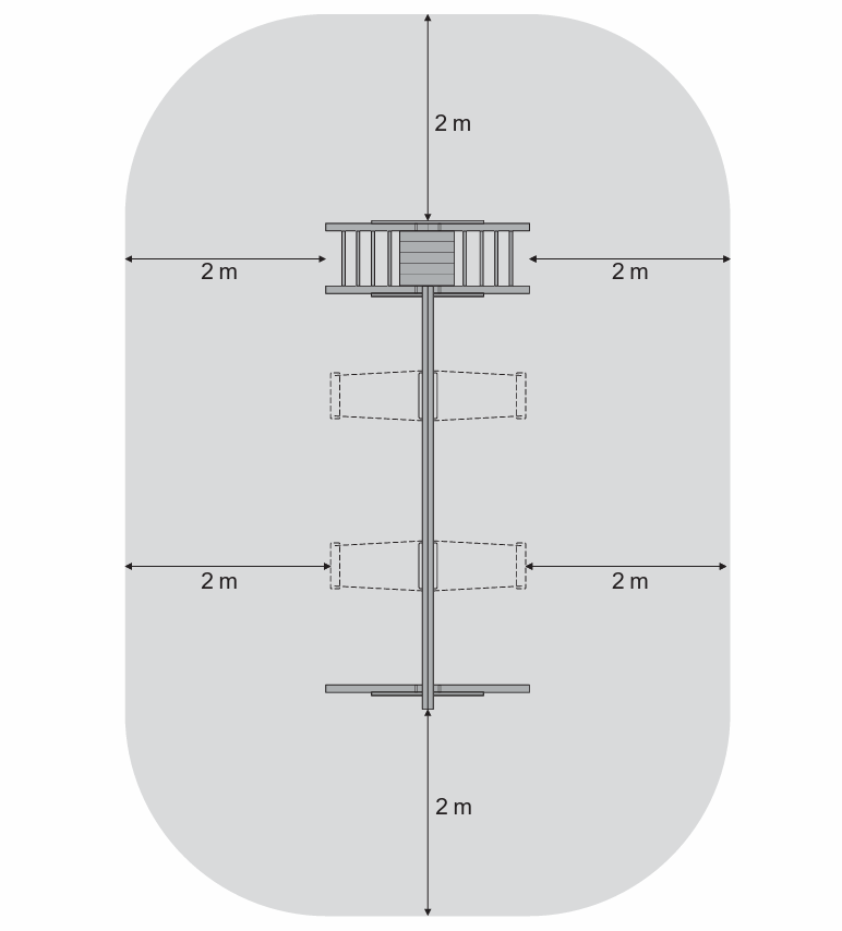Schaukelgerüst Modell 4.2 mit Doppelschaukel für Kinder mit Podest für Rutsche