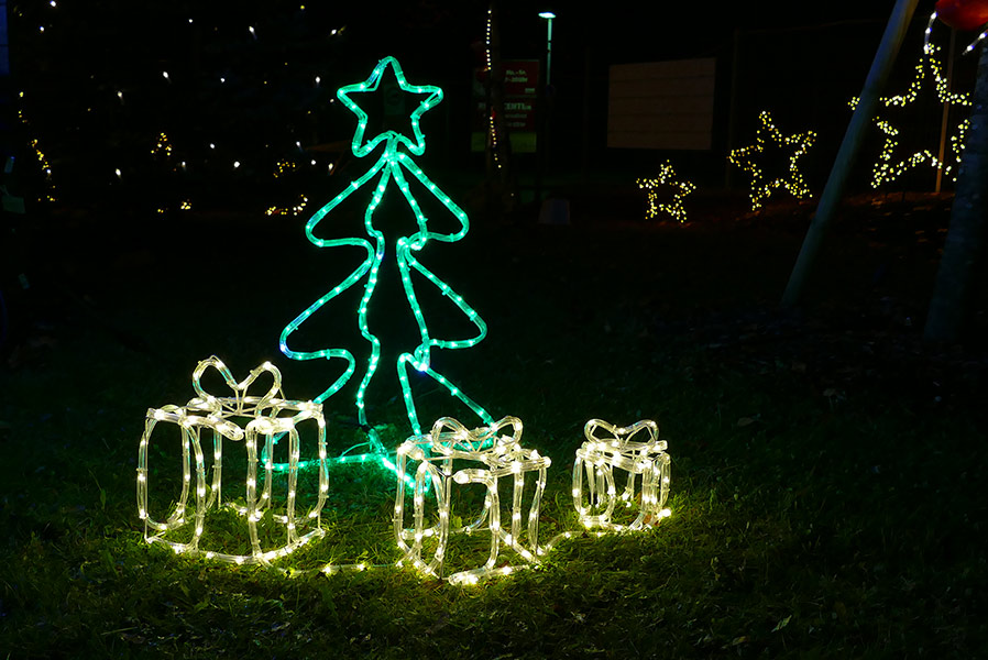 B-Ware 2er Set 3D-Figur Tanne 80 cm aus 7 m Lichtschlauch mit 168 LEDs und Flash-Effekt Weihnachtsfigur