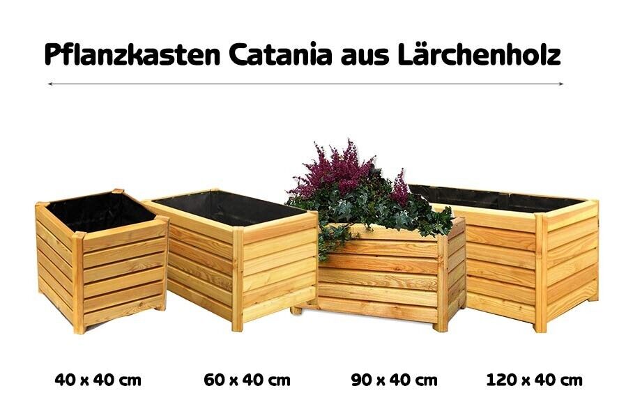 Pflanzkasten Catania aus Lärchenholz Blumenkasten rechteckig Pflanzkübel Holz