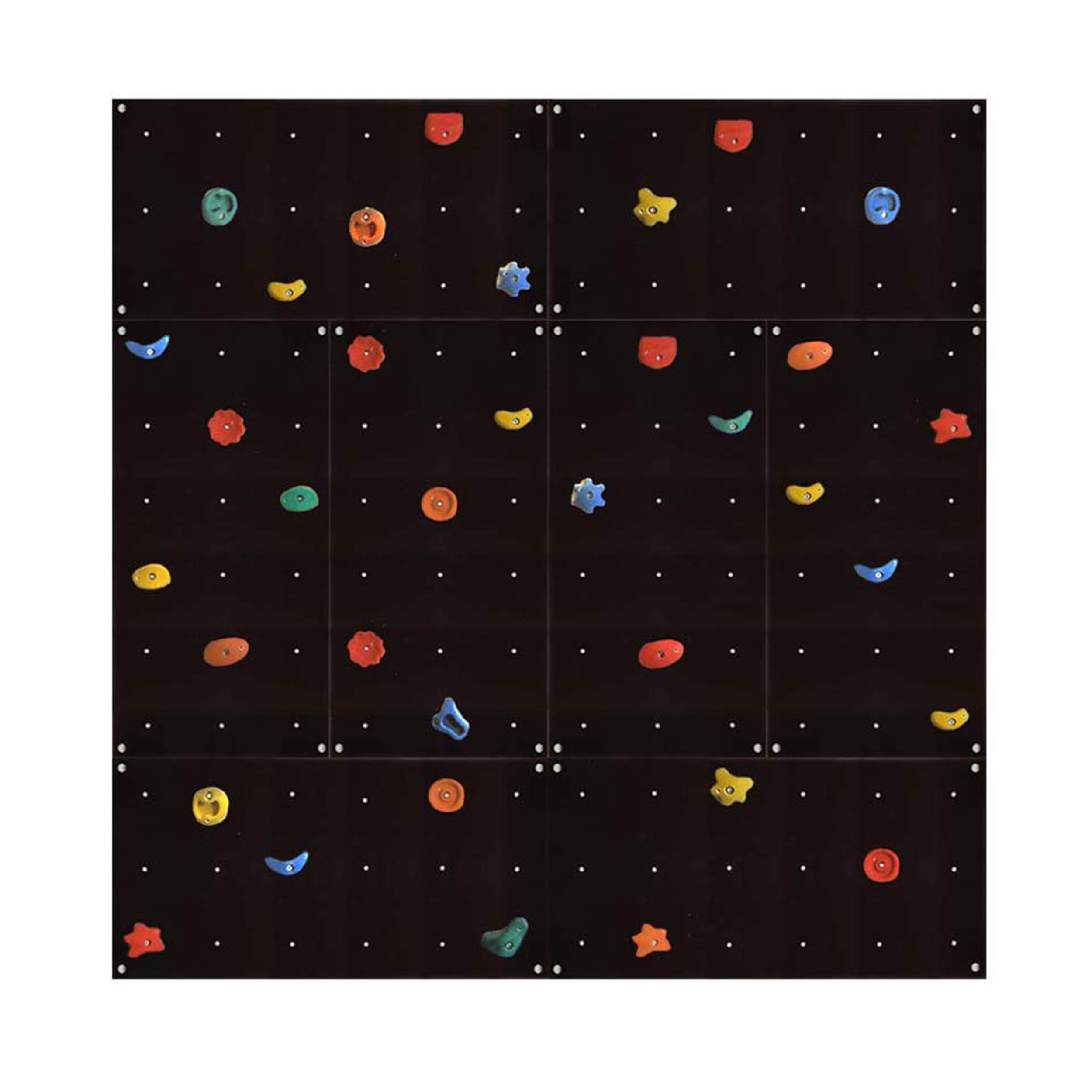 Kletterwand Outdoor mit bunten Klettersteinen und Montagematerial für Kinder und Erwachsene