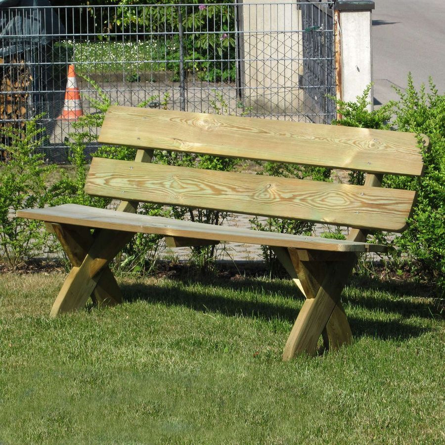 Gartenbank aus Holz KDI 3 Sitzer 150 cm Sitzbank rustikal für den Garten Bank