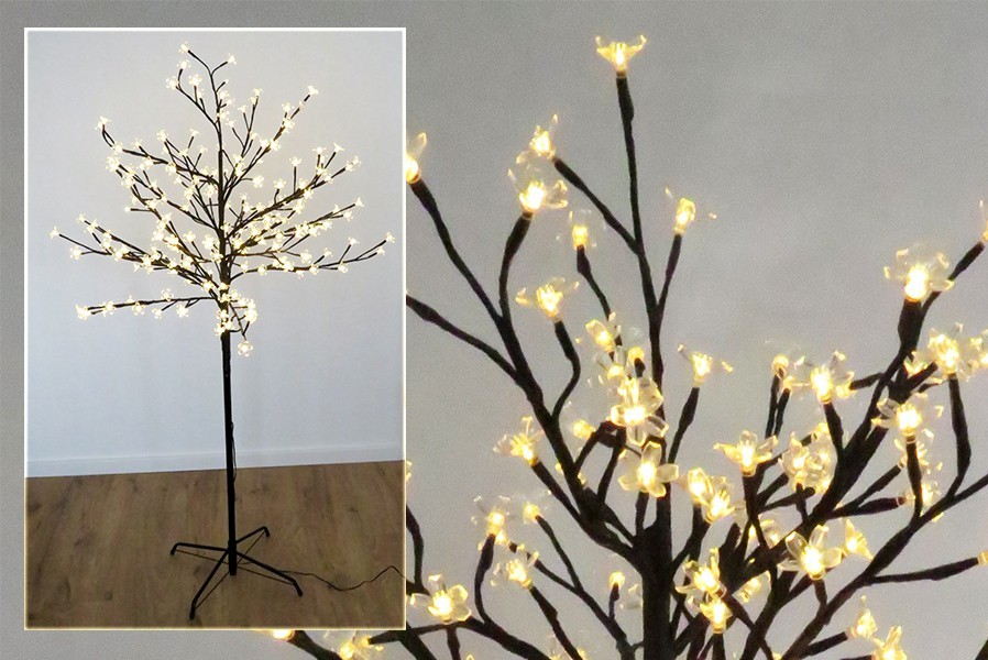 blueten-kirschbaum-led LED-Lichterbaum 150 cm mit beleuchteten Kirschblüten 200 LED warmweiß Kirschblütenbaum
