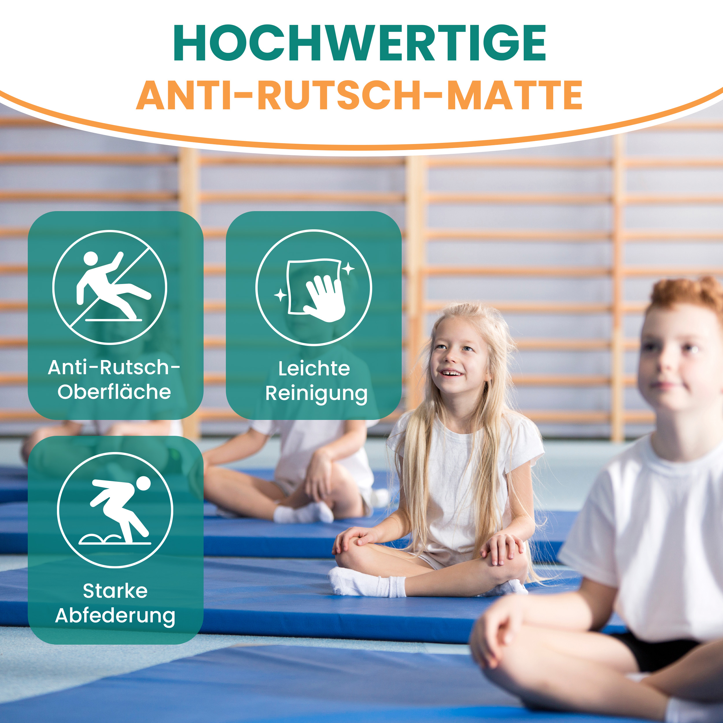 2cN8b2sOo9Ch1U Universal Bodenmatte 4-teilig 200x100x10 cm Bouldermatte Weichbodenmatte klappbar