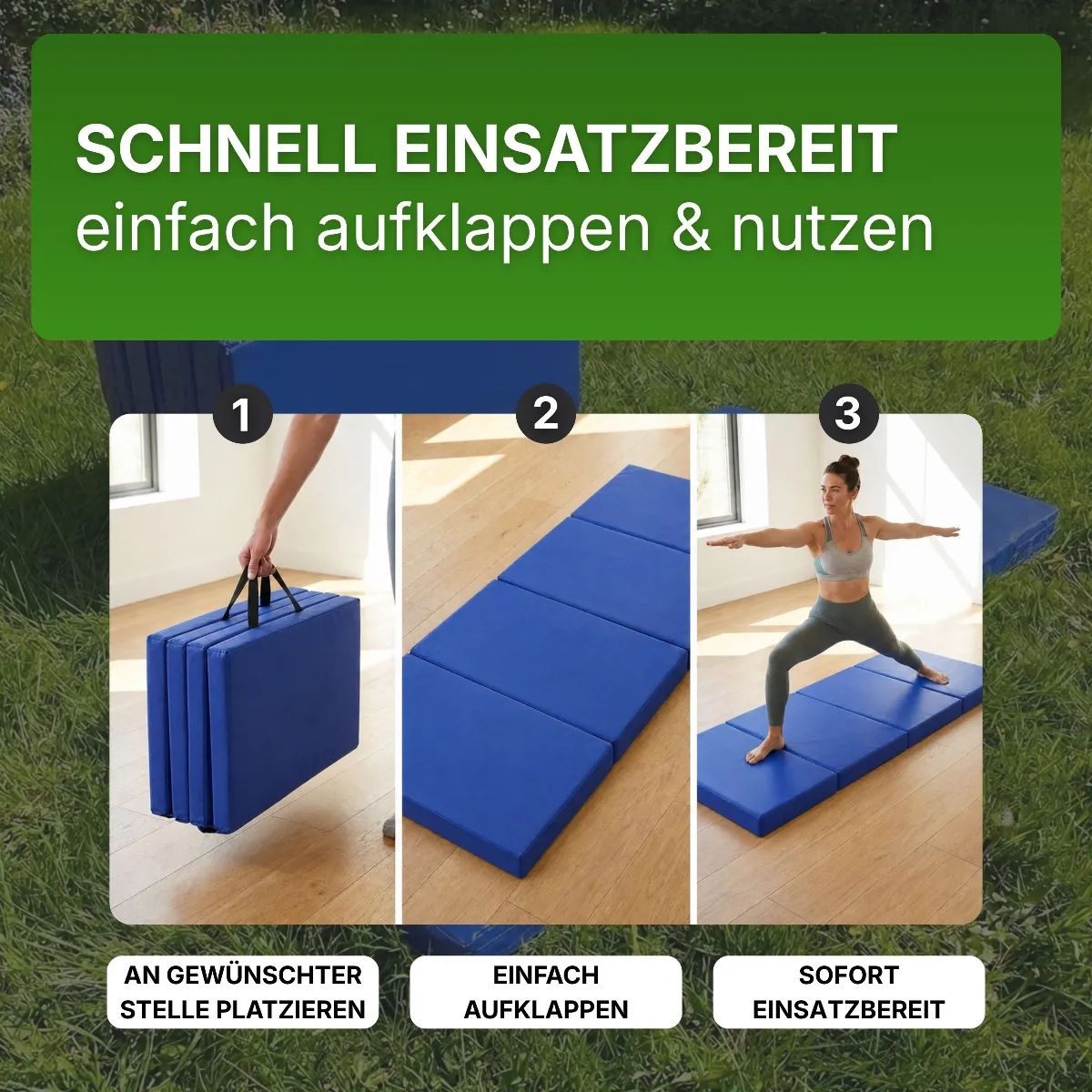 Universal Bodenmatte 4-teilig 200x100x10 cm Bouldermatte Weichbodenmatte klappbar