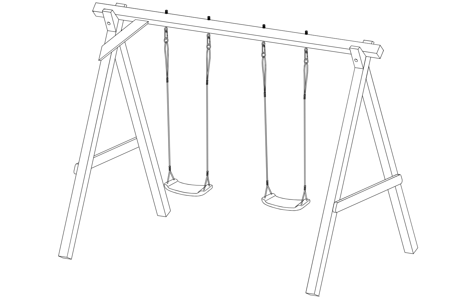 Schaukelgestell aus Lärchenholz Premium 1.2 Doppelschaukel für Kinder Schaukel für Garten