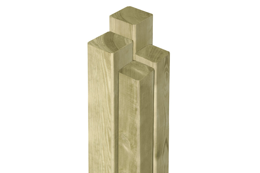 Holzpfosten 9x9 cm Vierkantpfosten aus Holz imprägniert (Kopf gekappt) 