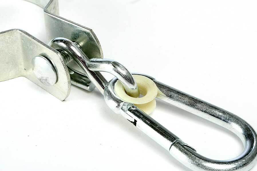 11VCq2w1y0RVAwZ Schaukelhaken für Rundholz mit Karabinerhaken Schaukelschelle rund Manschettenhaken