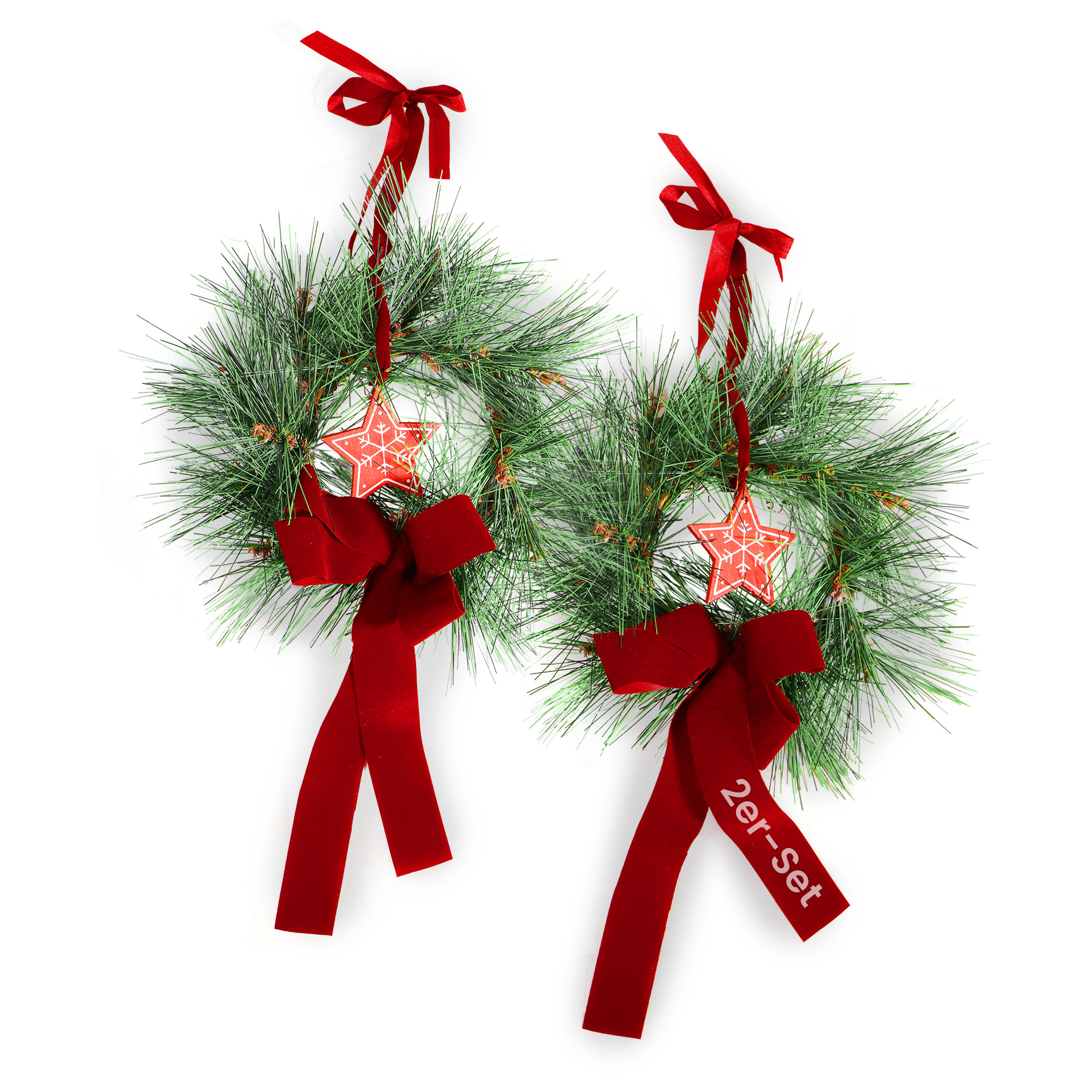 Künstlicher Advents-Türkranz Türschmuck Ø 22 cm und Ø 36 cm Weihnachtskranz