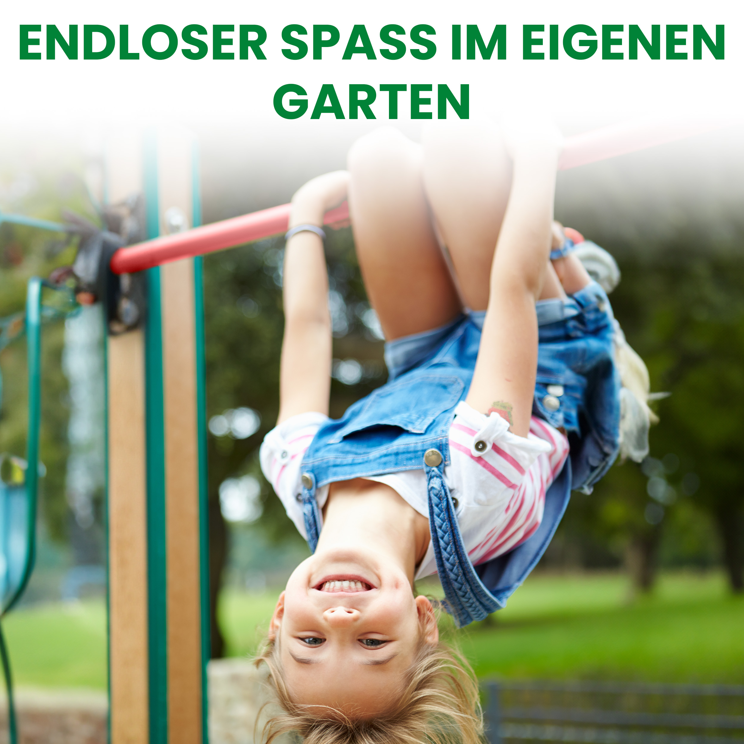 Turnreck mit Lärchen-Pfosten mit Reckstange rot und Einschlaghülsen