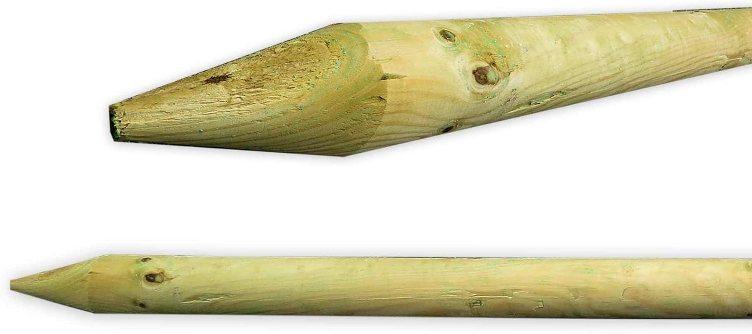 Pfahl Ø 6 cm Höhe 175 cm Holzpfahl Kiefer imprägniert Pflanzstab Gartenpfahl Rankhilfe Baumpfahl