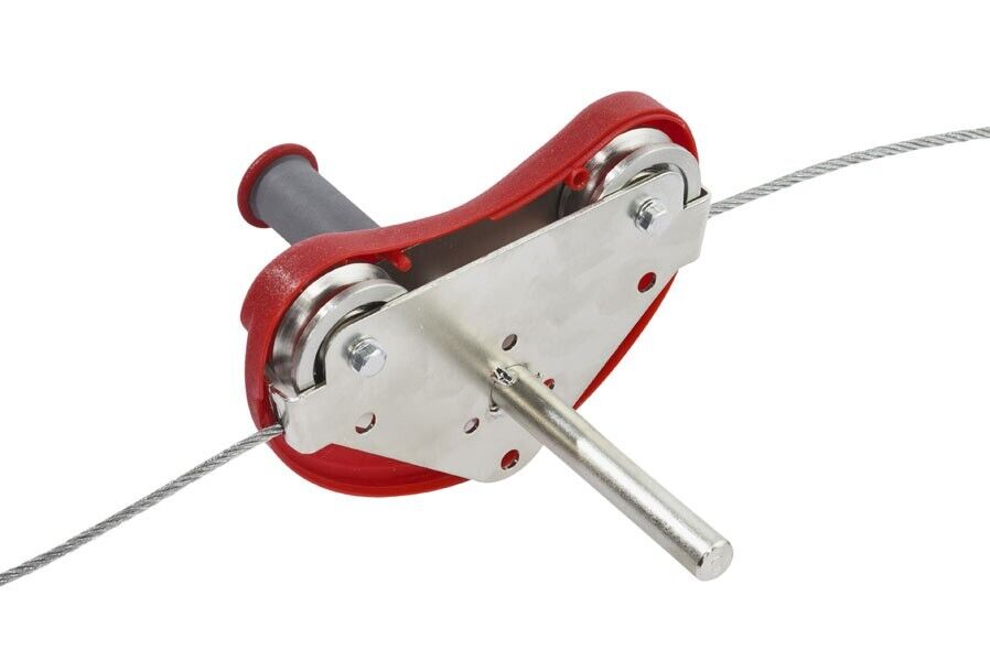 Seilbahn für Kinder rot mit Stahlrollen Seillänge 30 m Gartenseilbahn Kabelbahn für den Garten