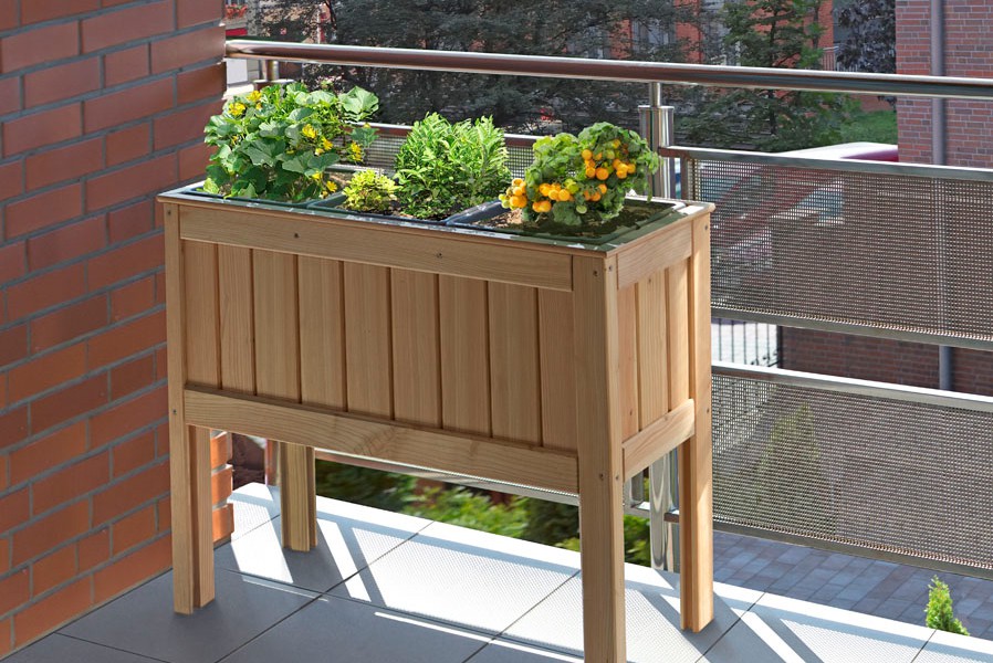 Hochbeet Kräuterbeet Lärche 100x37x80 cm mit Pflanzkasteneinsatz