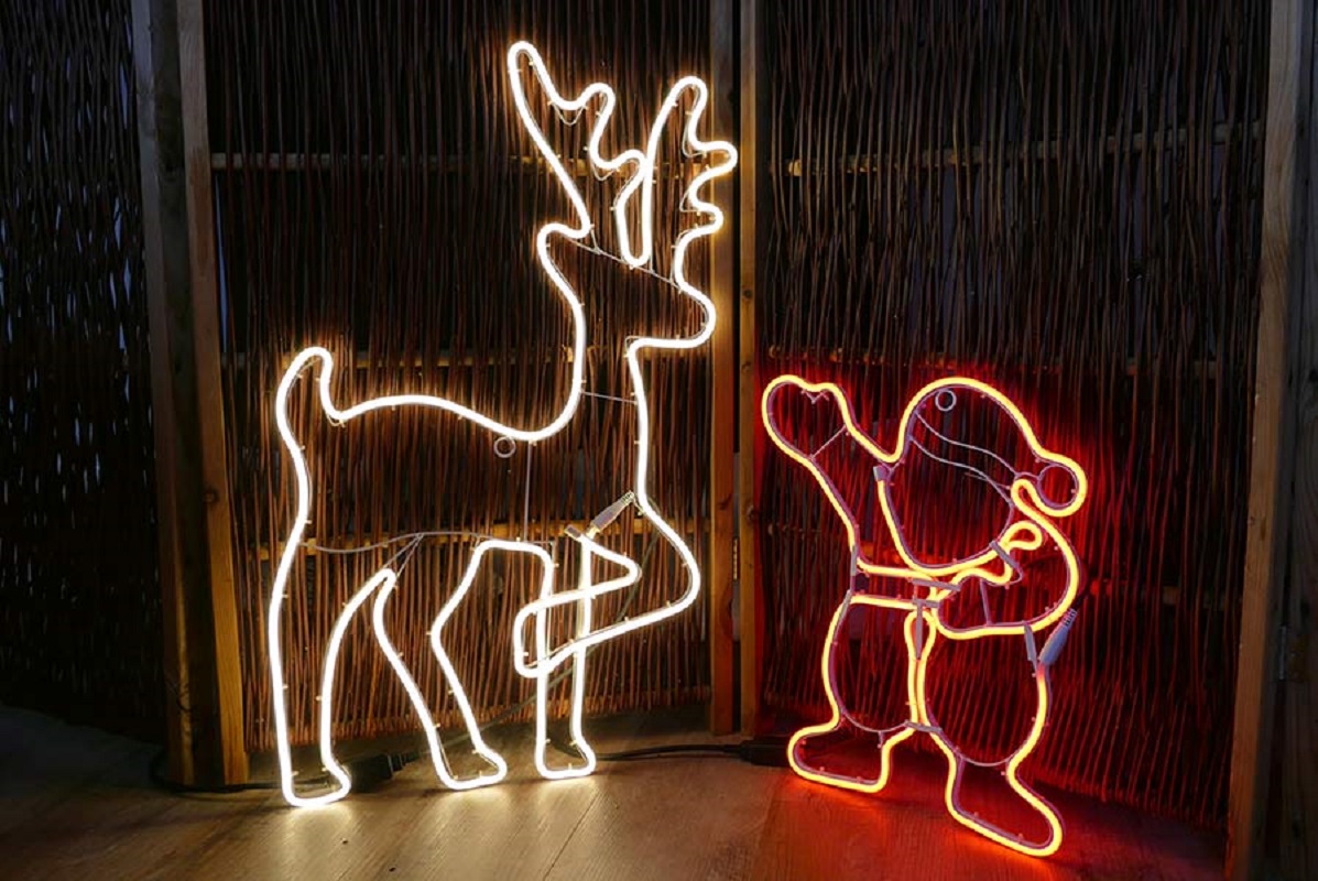 Neon Lichtschlauchfiguren Weihnachtsfiguren LED-Lichter Weihnachtsbeleuchtung Dekofiguren