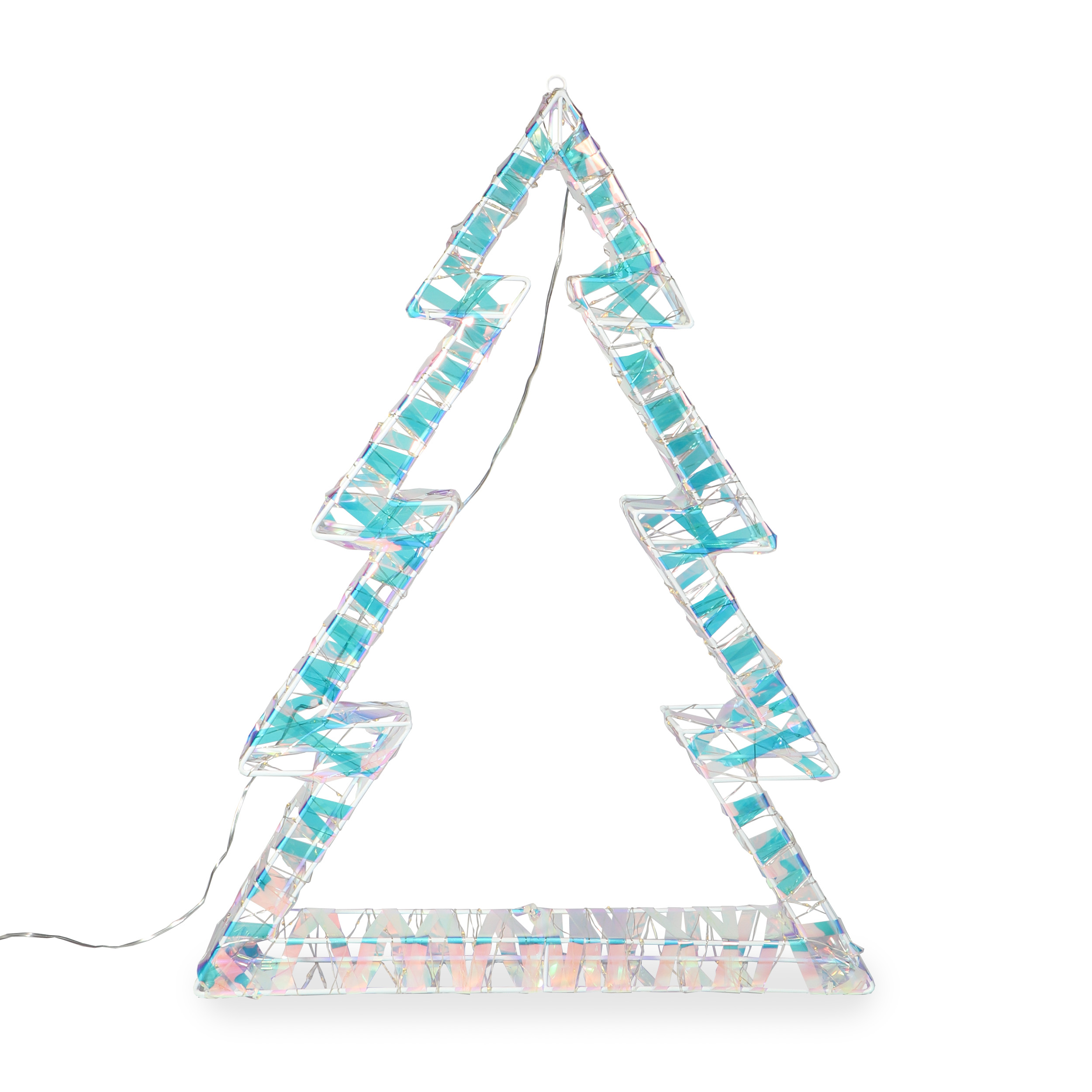 Weihnachtsdeko Weihnachtsstern/Tanne in Regenbogenfarben LED warmweiß mit Timer 