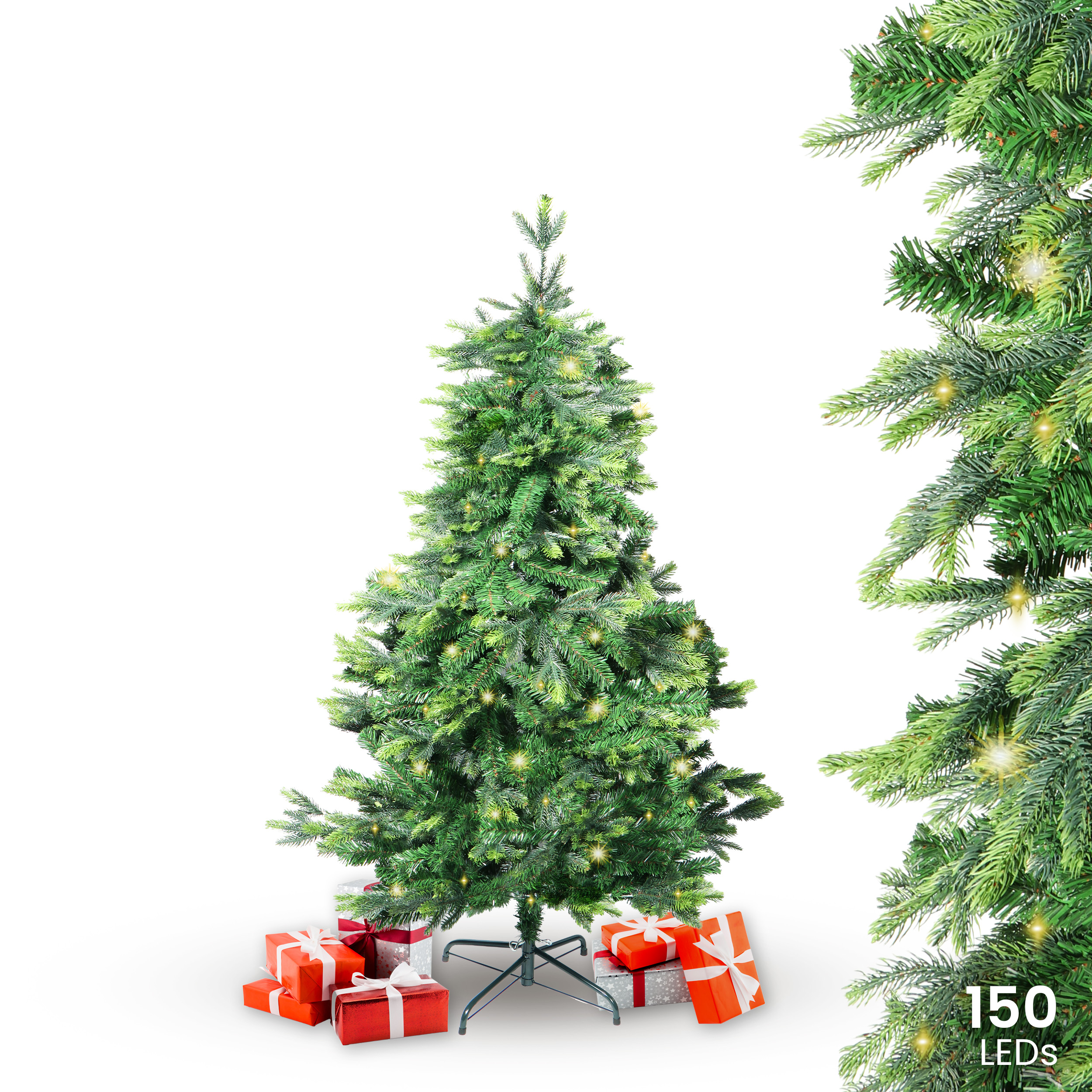 BonTree Tanne künstlicher Weihnachtsbaum mit LED Christbaum